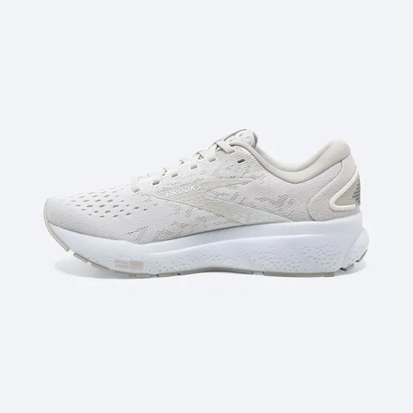 Brooks Women's Ghost 16 Running Shoe - White/White/Grey 1204071B151