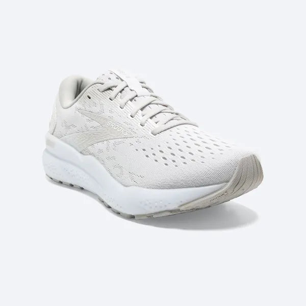 Brooks Women's Ghost 16 Running Shoe - White/White/Grey 1204071B151