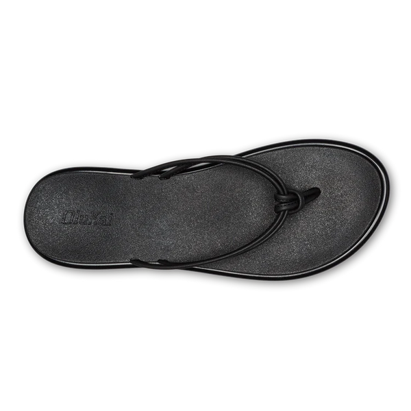 Vivieqoo　ブラック36 Olukai Women's 'Aka Flip Flop - Black/Black 20509-4040