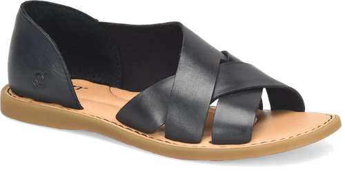 Born Women's Ithica Leather Sandal - Black BR0054903