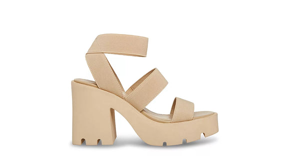 Madden Girl Women's Templee Platform Block Heel Sandal - Sand TEMP02J1