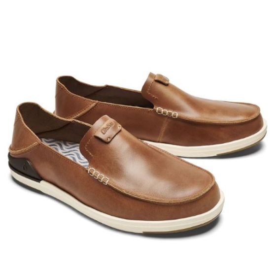 OLUKAI KAKAHA FXFX 10490 Men Sz 10 Tan Leather Slip-On Shoes Loafers Casual Shoe Kākaha Nia Men main image 4