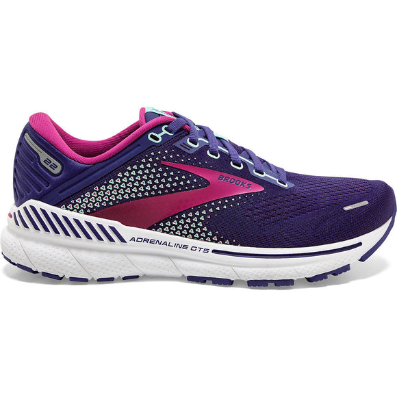 Brooks Women's Adrenaline GTS 22 Running Shoe - Navy/Yucca/Pink 1203531B403