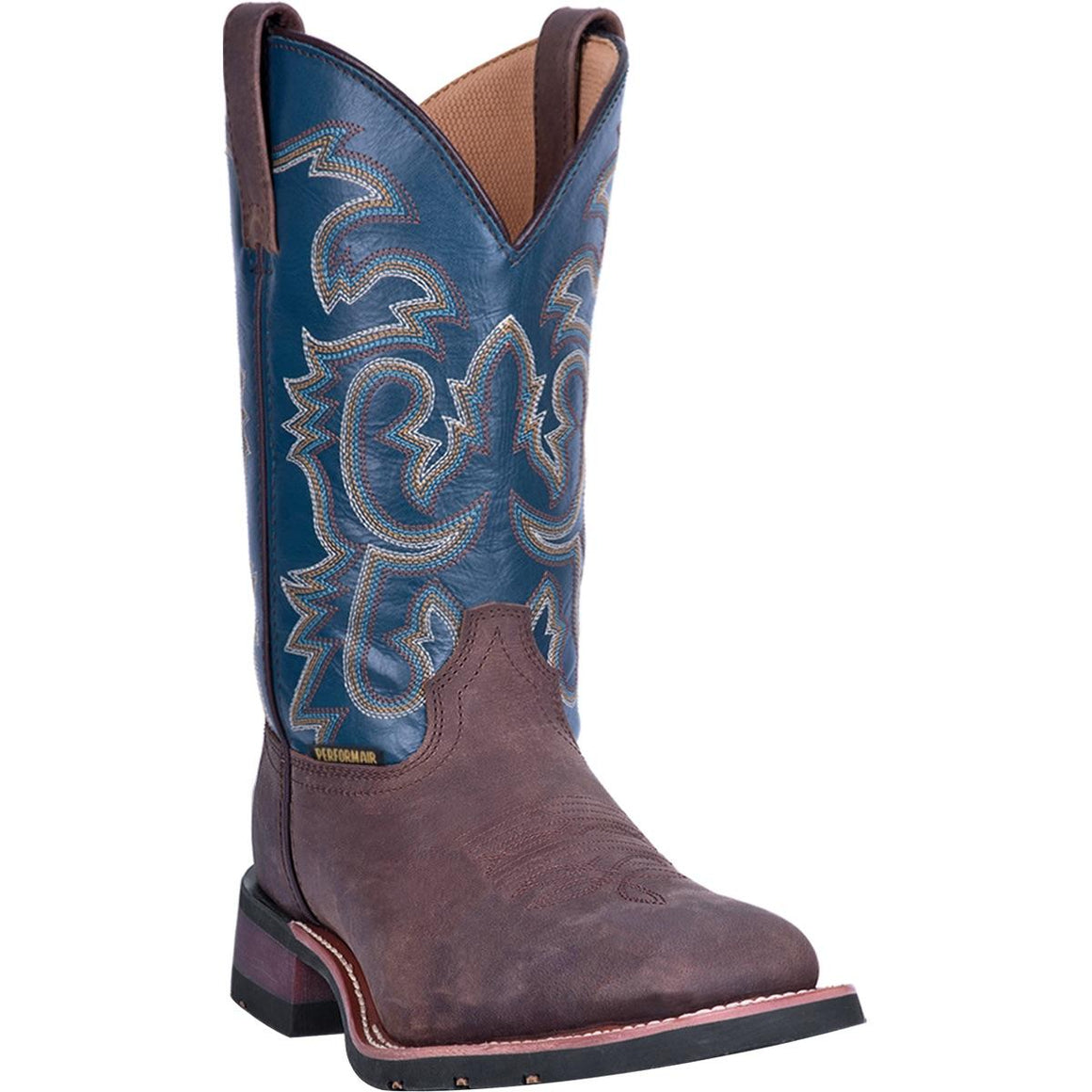 Laredo Men's 11" Hamilton Leather Square Toe Western Boot - Brown/Blue 7936
