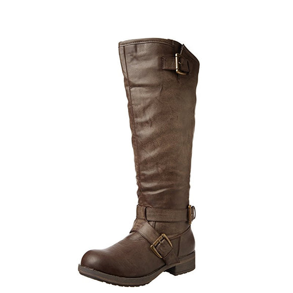 Madden Girl Women's Legacie Riding Boot - Brown - ShoeShackOnline