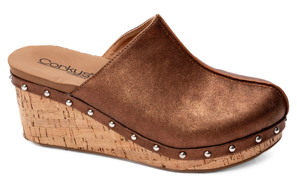 Corkys Women's Marley Wedge Clog - Antique Bronze 10-0084