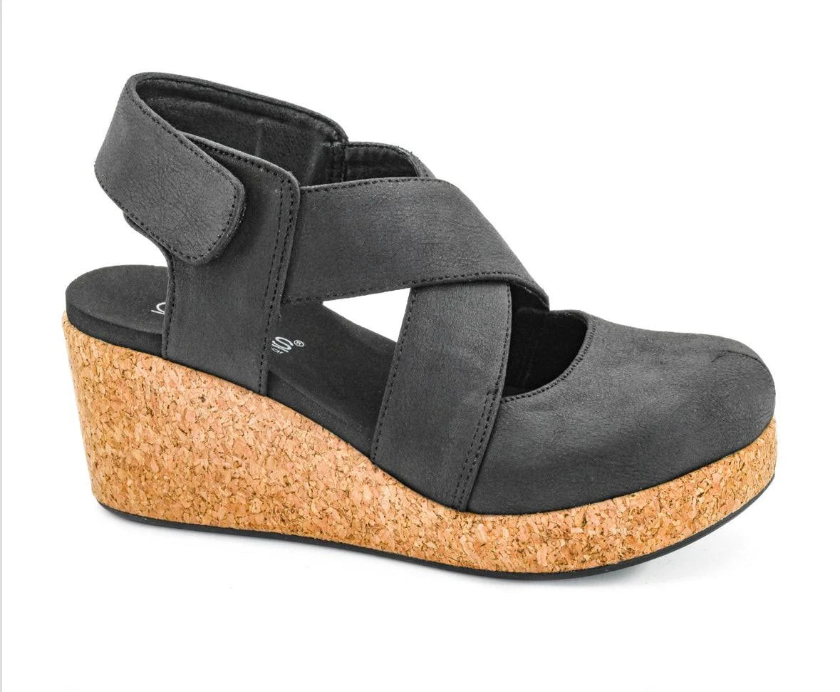Corkys Women's Case Closed Wedge - Black 10-0150