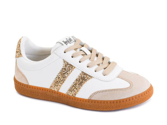 Corkys Women's Heads Up Sneakers - Gold Glitter 10-0301