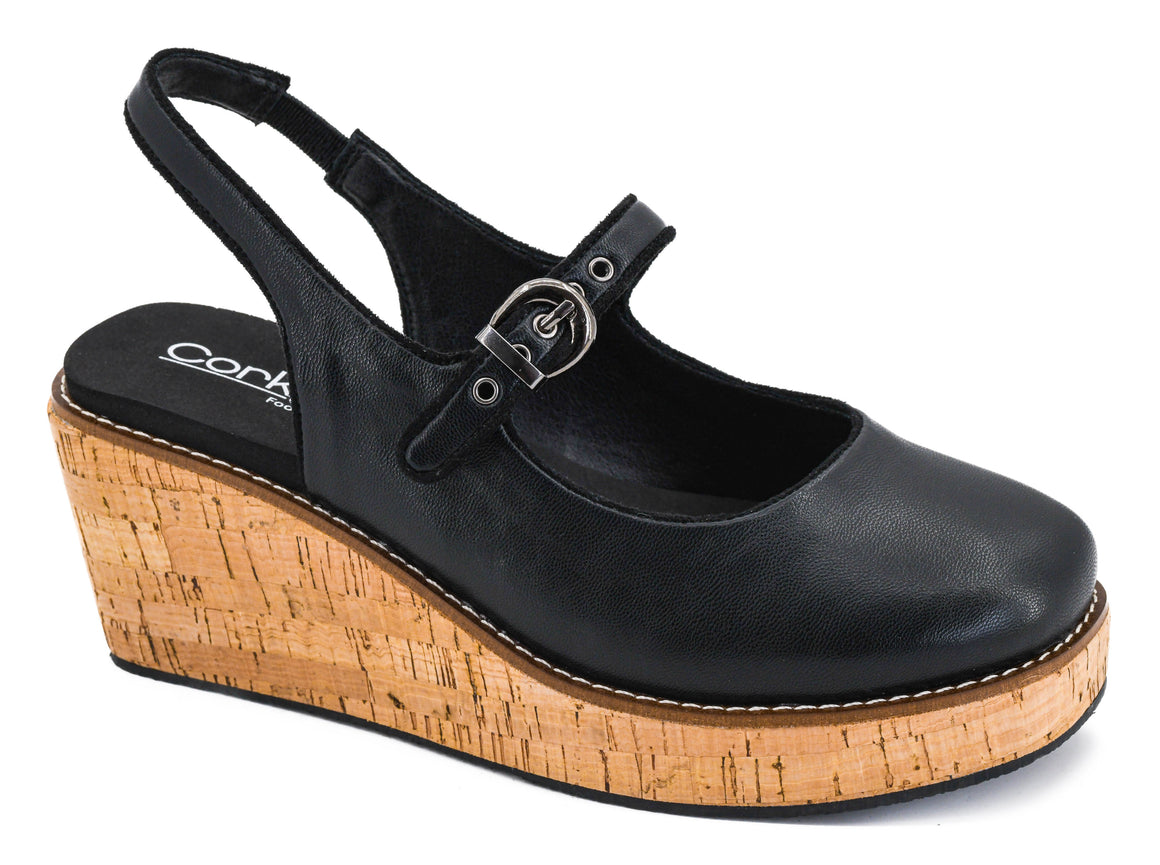 Corkys Women's Pity Party Mary Jane Wedge - Black 10-0386