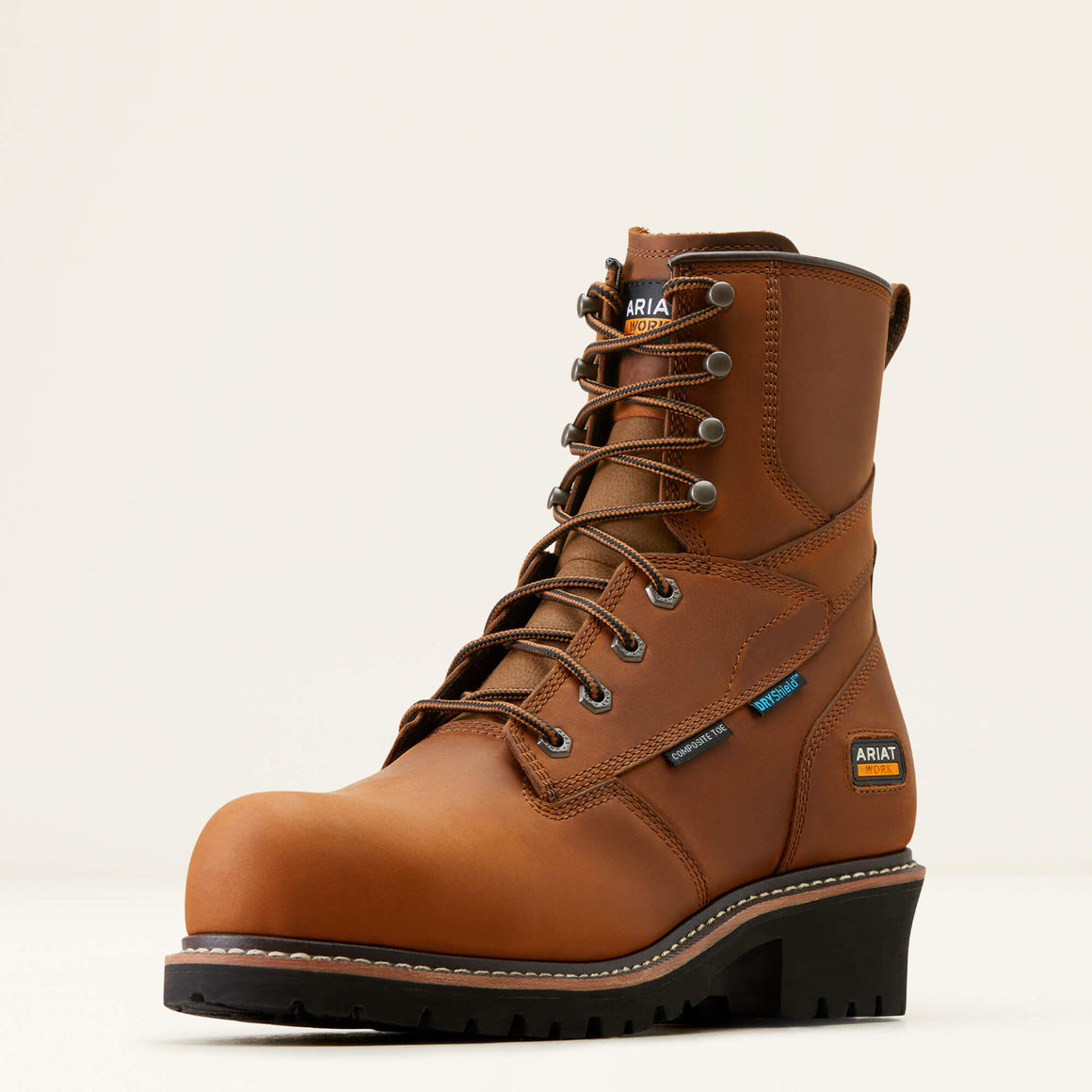 Ariat Men's 8" Logger Shock Shield WP Composite Toe Boot - Copper Brown 10050840