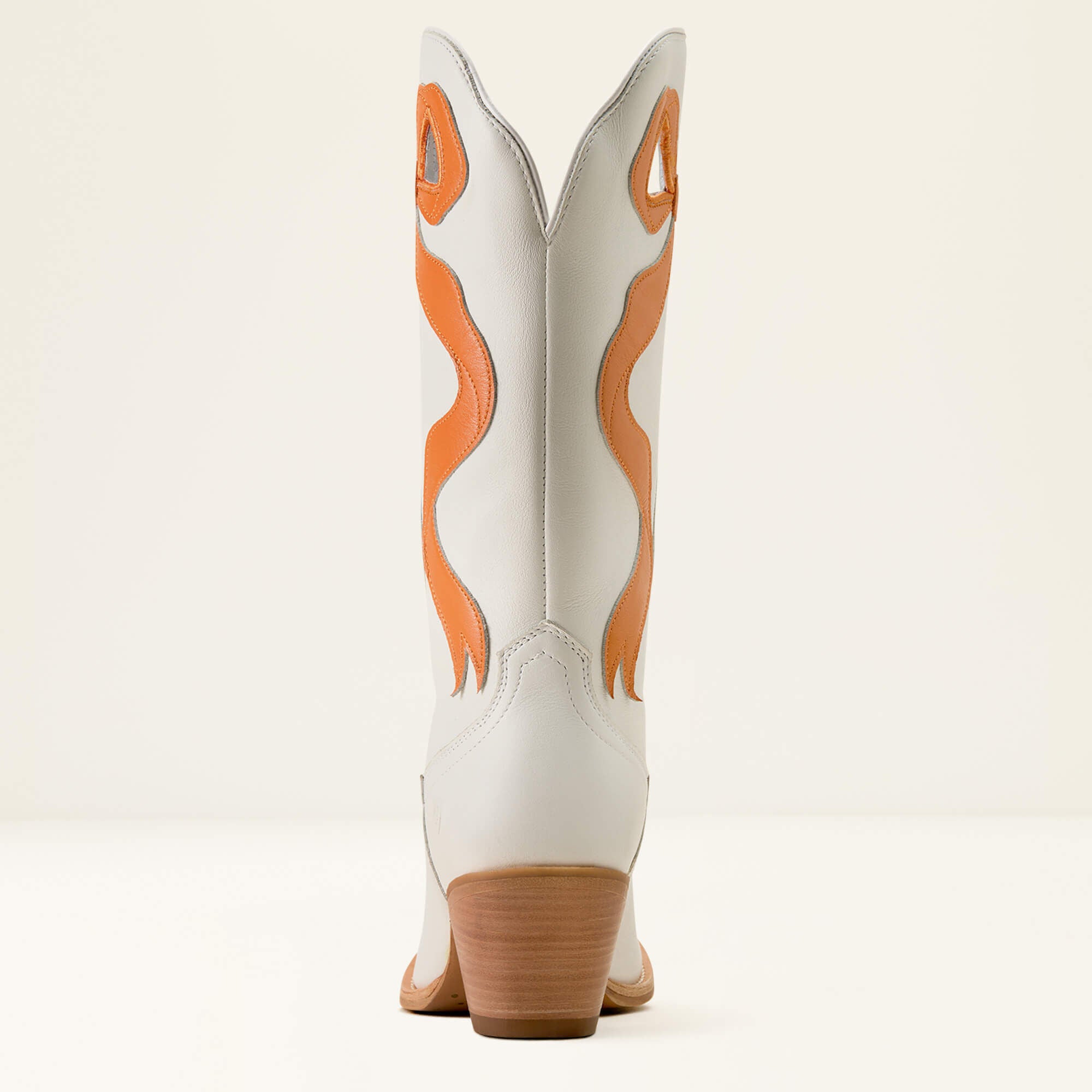 Ariat Women's Beaux J Toe Western Boot - Ivory Pearl/Zesty Orange 10080313