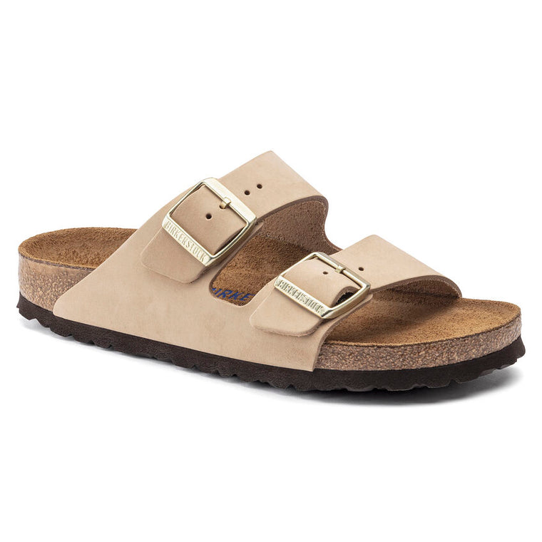 Birkenstock Women's Arizona Waxy Leather Soft Footbed Sandal - Sandcastle 1019016