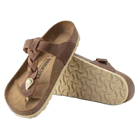 Birkenstock Women's Gizeh Braided - Cognac | Oiled Leather 1021355