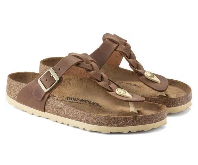 Birkenstock Women's Gizeh Braided - Cognac | Oiled Leather 1021355