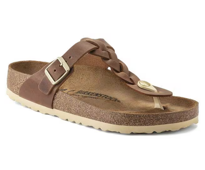 Birkenstock Women's Gizeh Braided - Cognac | Oiled Leather 1021355