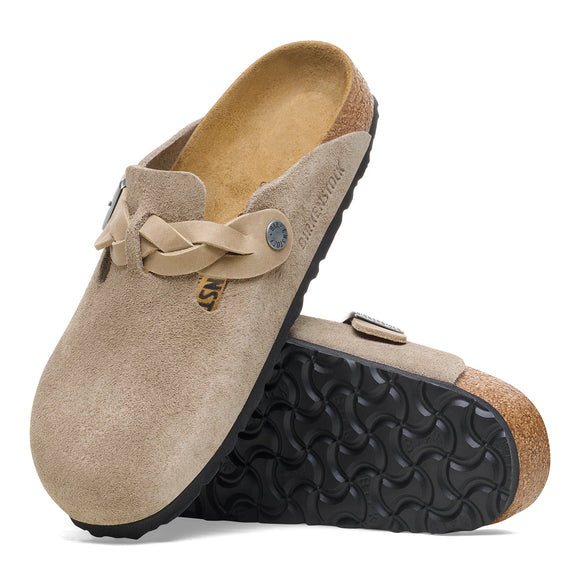 Birkenstock Boston Braided Suede Leather - Taupe 1026694