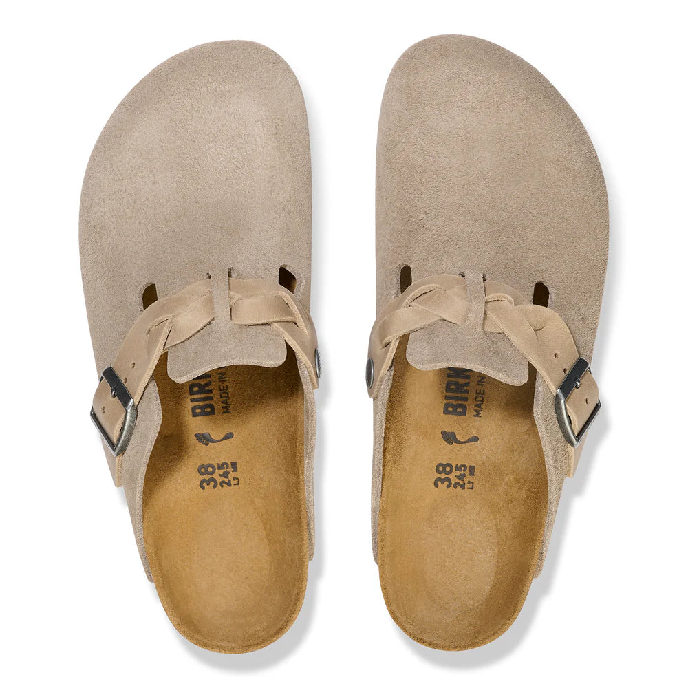 Birkenstock Boston Braided Suede Leather - Taupe 1026694