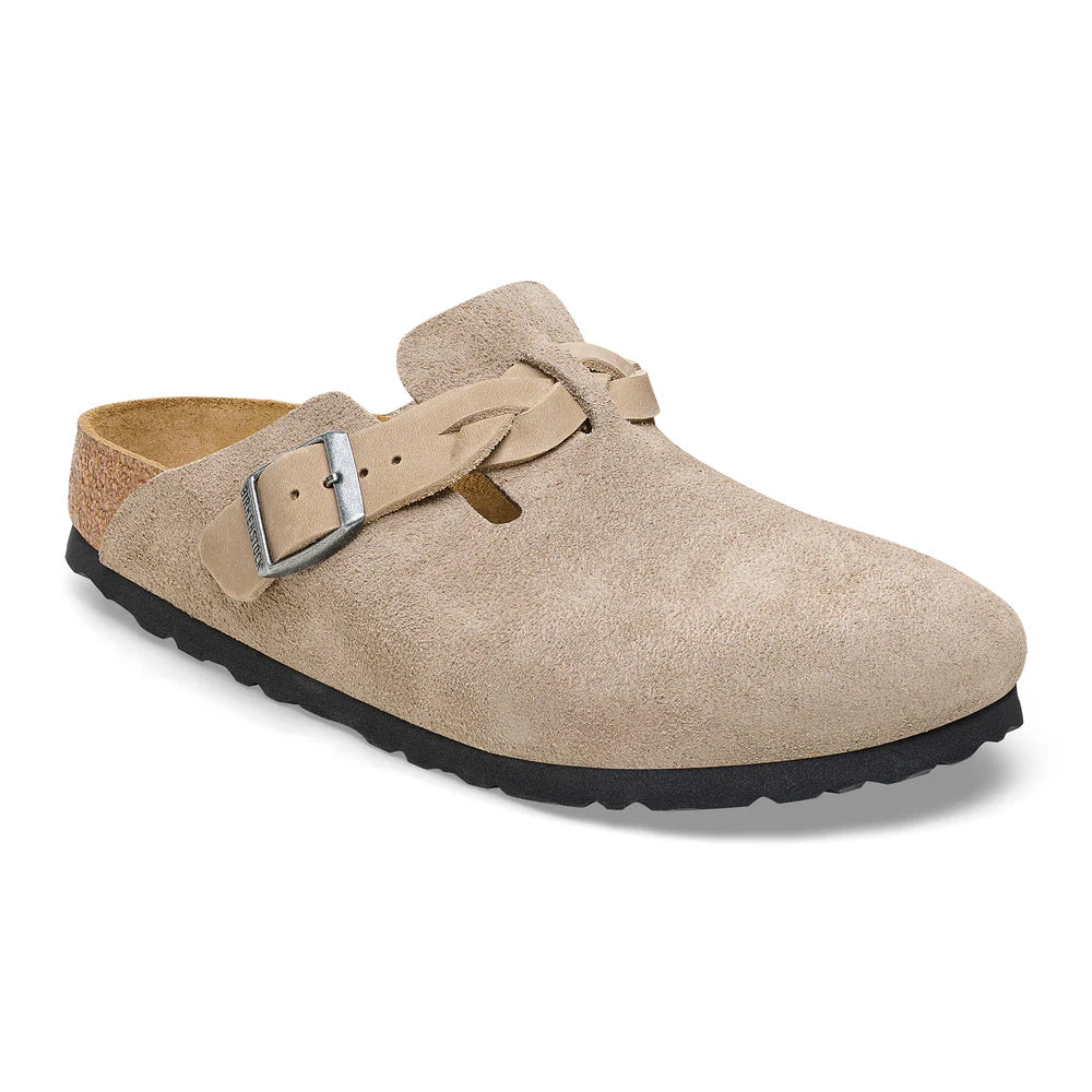 Birkenstock Boston Braided Suede Leather - Taupe 1026694