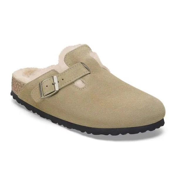 Birkenstock Boston Shearling Suede Leather - Taupe 1028289
