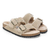 Birkenstock Arizona Shearling Suede Leather Sandal - Taupe 1028293