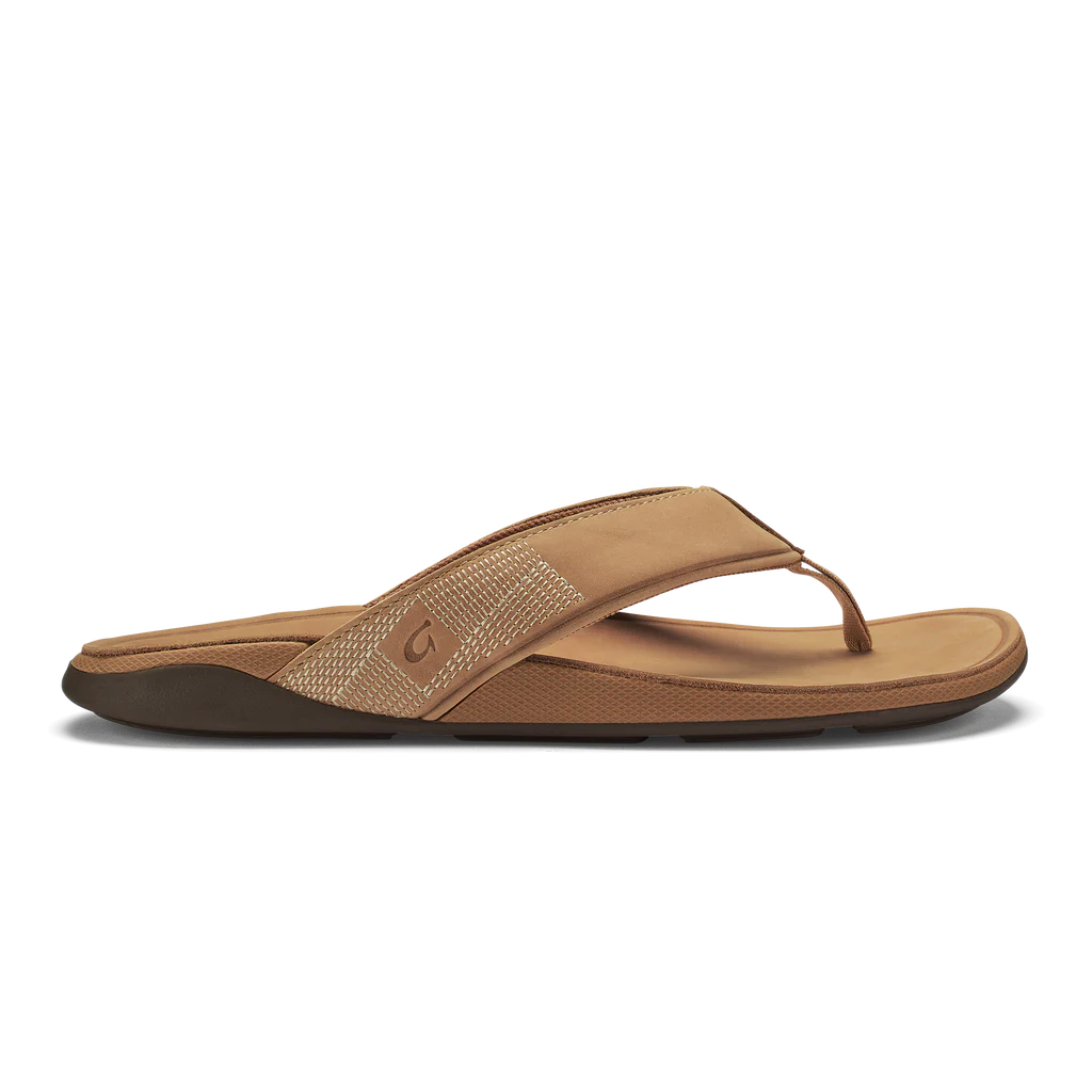 Olukai Men's Tuahine Leather Sandals - Golden Sand 10465-GSGS