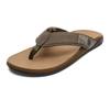 Olukai Men's Tuahine Leather Sandals - Hunter/Golden Sand 10465-HGGS