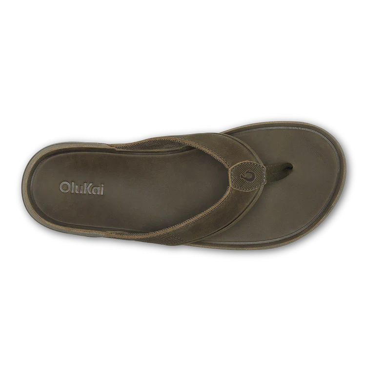 Olukai Men's Tuahine Leather Sandals - Canteen/Canteen 10465-VCVC