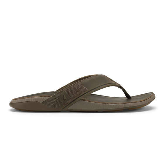 Olukai Men's Tuahine Leather Sandals - Canteen/Canteen 10465-VCVC