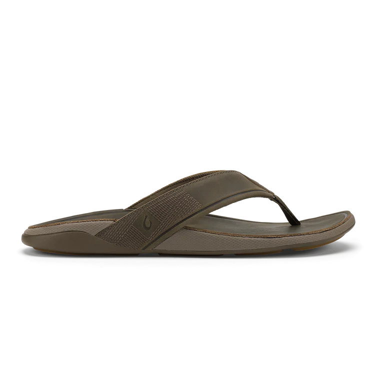 Olukai Men's Tuahine Leather Sandals - Canteen/Canteen 10465-VCVC