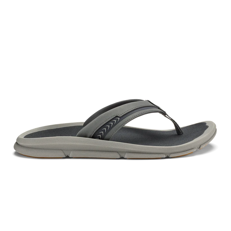 Olukai Men's 'Akeu Flip Flop - Rock/Rock 10572-RKRK