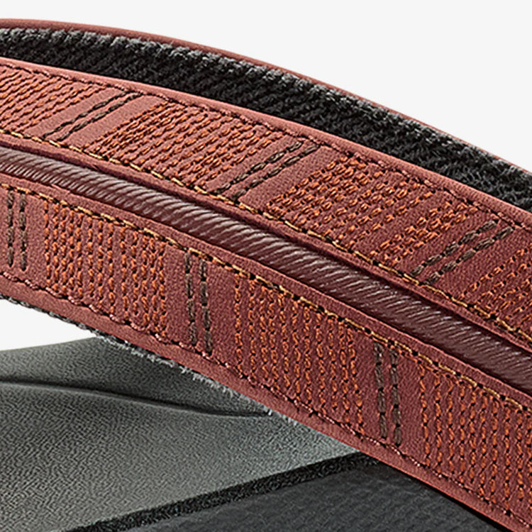 Olukai Men's Tuahine Palm Leather Sandals - Canoe/Rock 10576-12RK