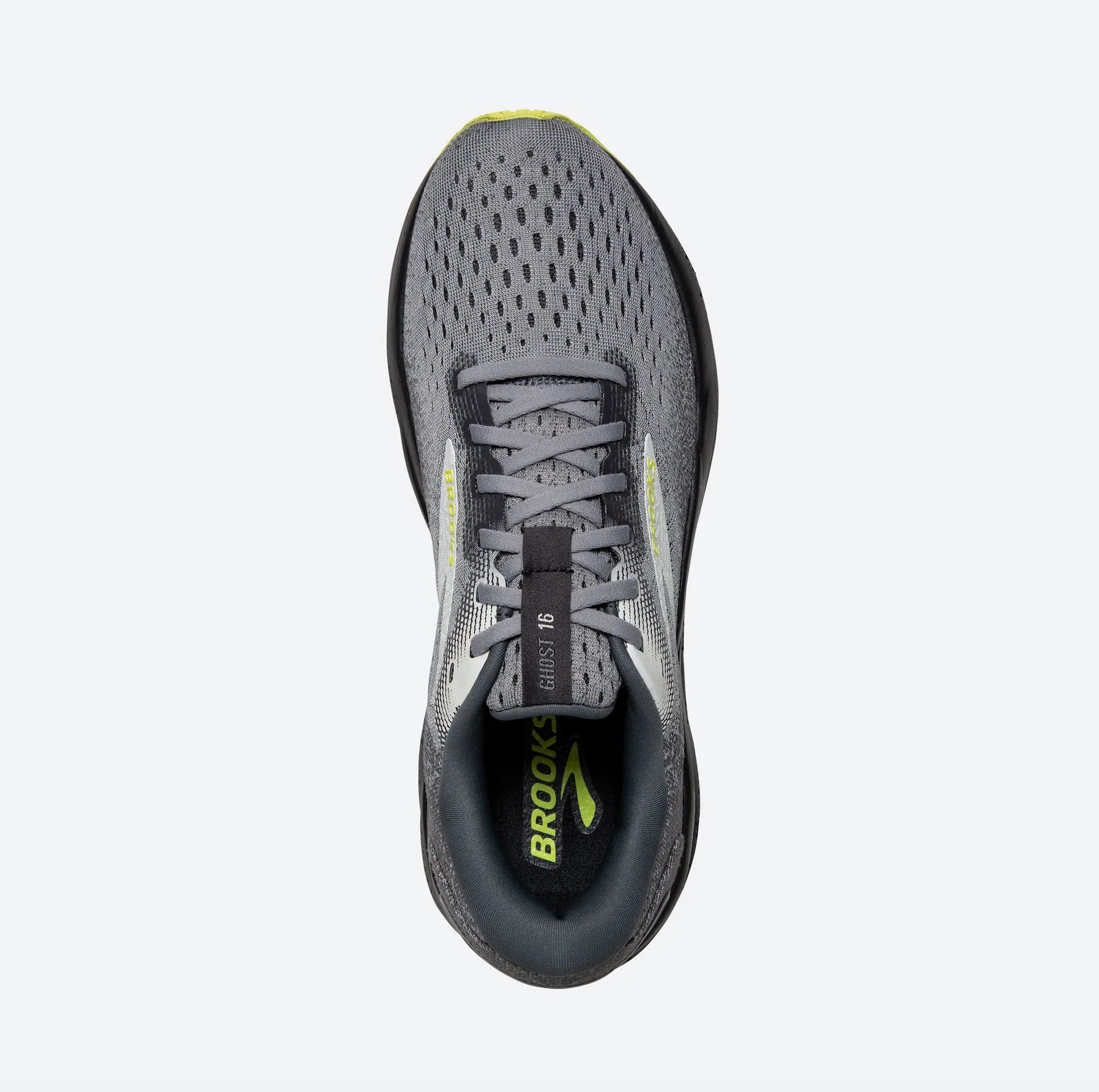 Brooks Men's Ghost 16 Running Shoe - Primer/Grey/Lime