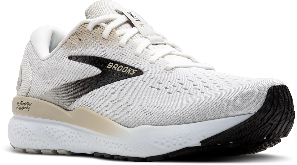 Brooks Men's Ghost 16 Running Shoe - White/Pelican/Oyster 1104181D125