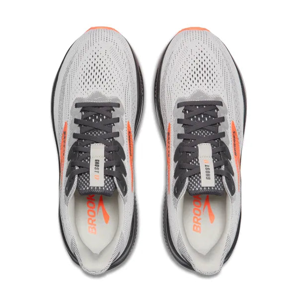 Brooks Men's Ghost 17 Running Shoe - Oyster Mushroom/Orange/Ebony