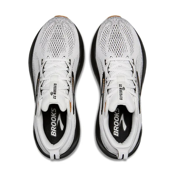 Brooks Men's Glycerin 22 Running Shoe - White/Grey/Black 1104451D135