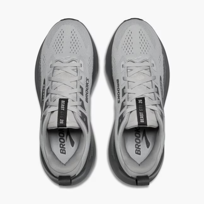 Brooks Men's Beast GTS 26 Wide Running Shoe - Gray/Gray/Black Pearl 1104552E004