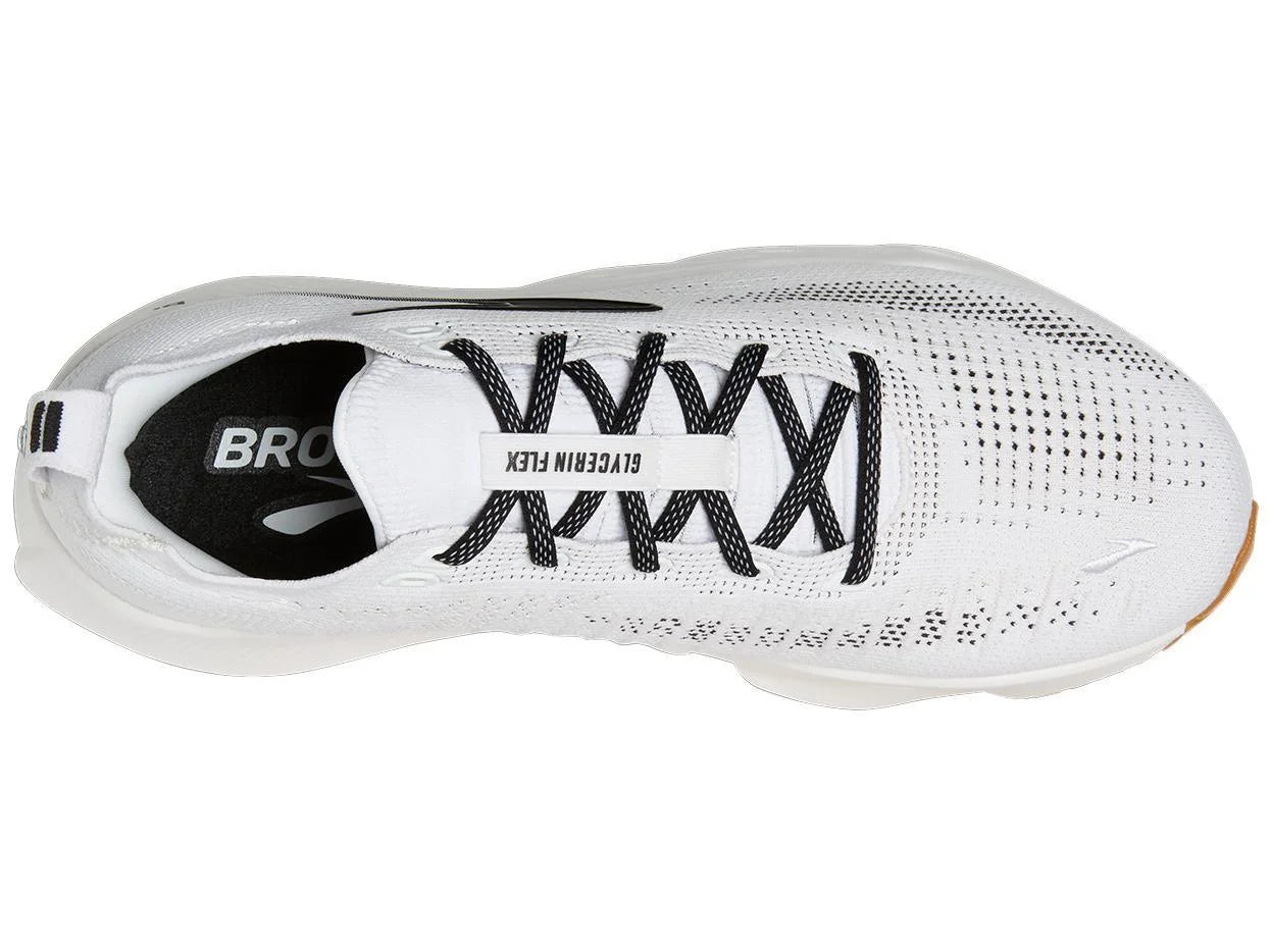 Brooks Men's Glycerin Flex Running Shoe - White/Black/Gum 195394771749