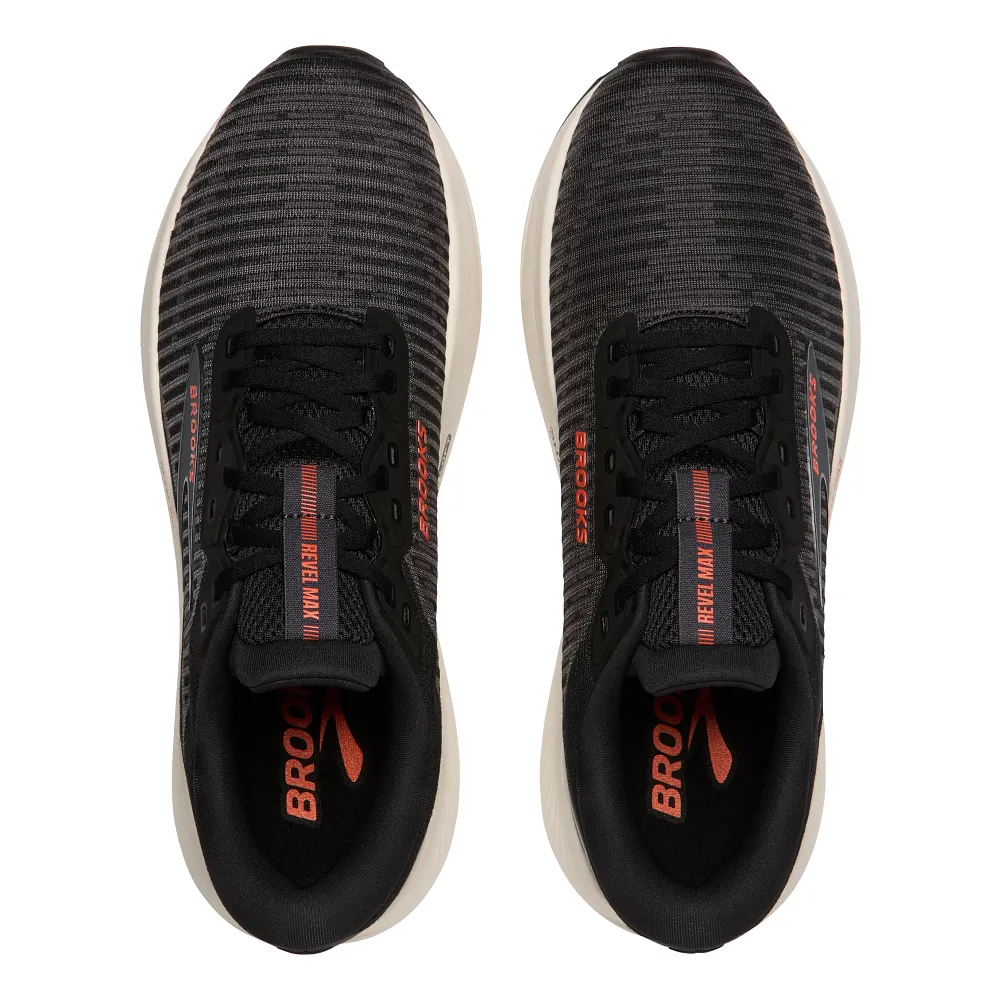 Brooks Men's Revel Max Running Shoe - Black/Ebony/Tigerlily 1104821D073