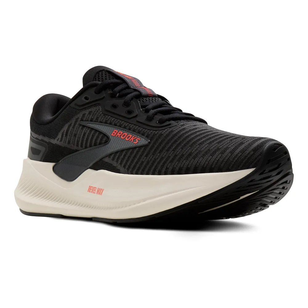Brooks Men's Revel Max Running Shoe - Black/Ebony/Tigerlily 1104821D073