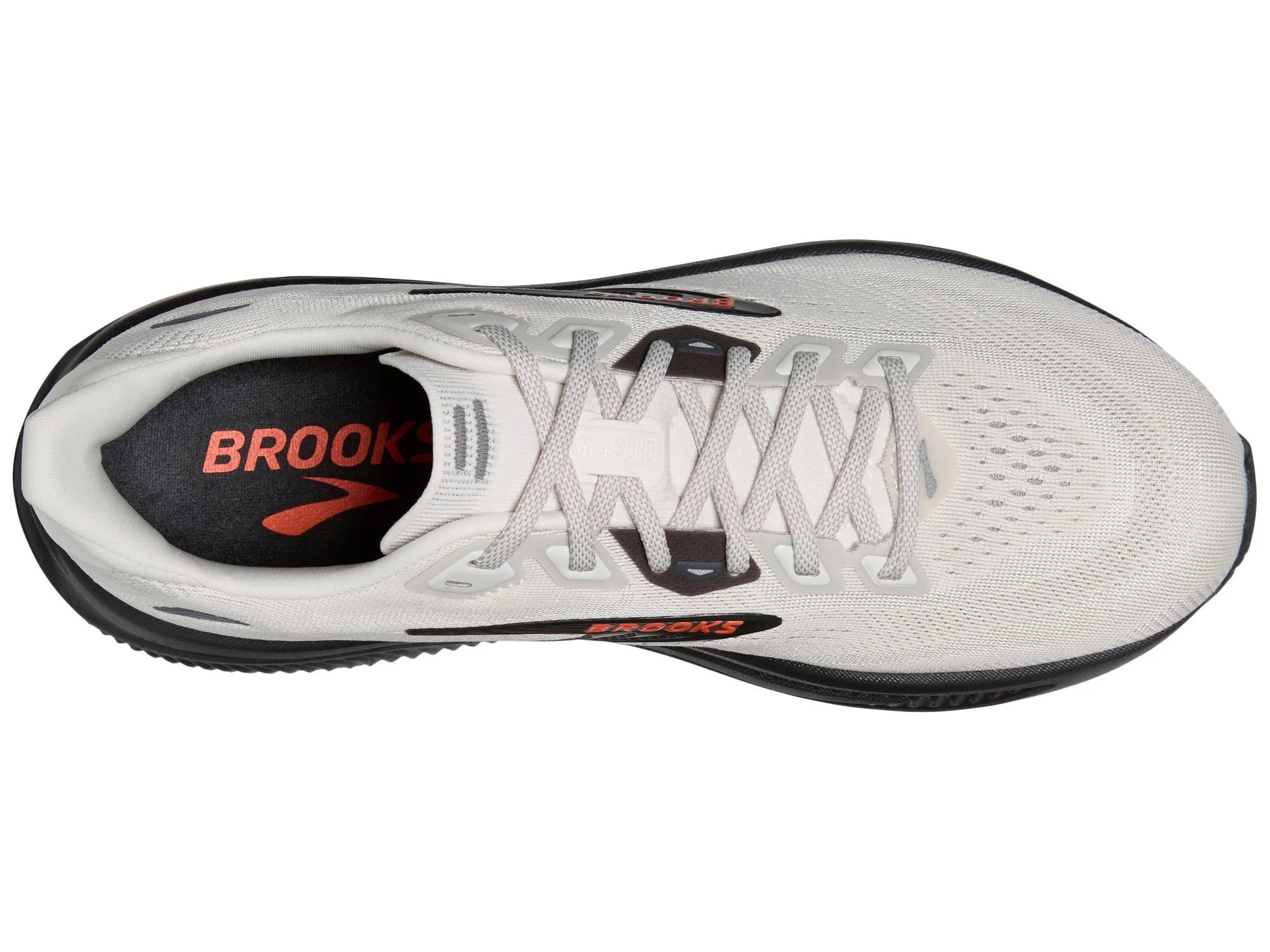 Brooks Men's Ghost 18 Running Shoe - Coconut/Pearl/Tigerlily