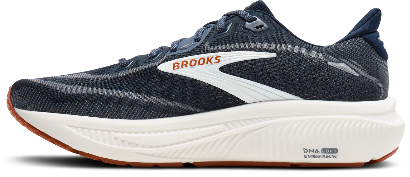 Brooks Men's Ghost 18 Running Shoe - Navy Blazer/Red Earth/Blue 1104931D429