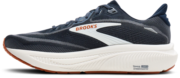 Brooks Men's Ghost 18 Running Shoe - Navy Blazer/Red Earth/Blue 1104931D429