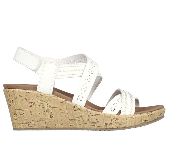 Skechers Women's Beverlee-Delicate Glow Wedge Sandal - White 119339