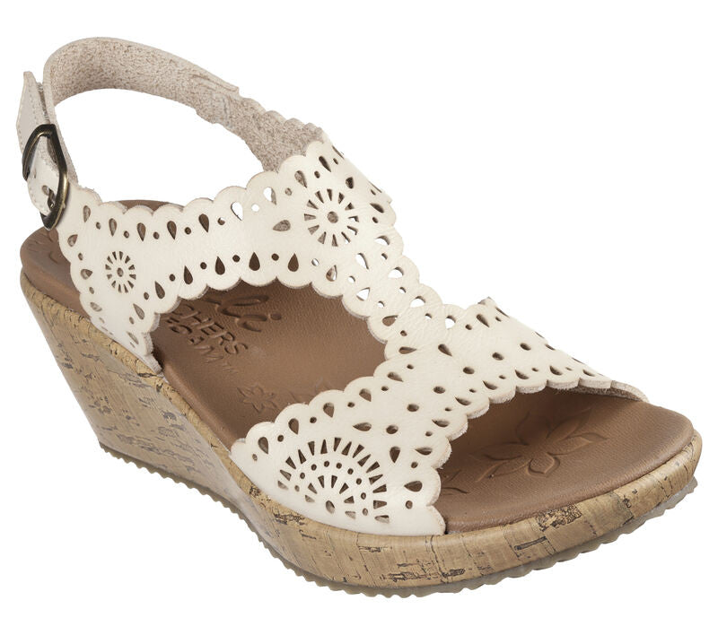 Skechers Women's Beverlee-Easy To Adore Wedge Sandal - Off White 119586