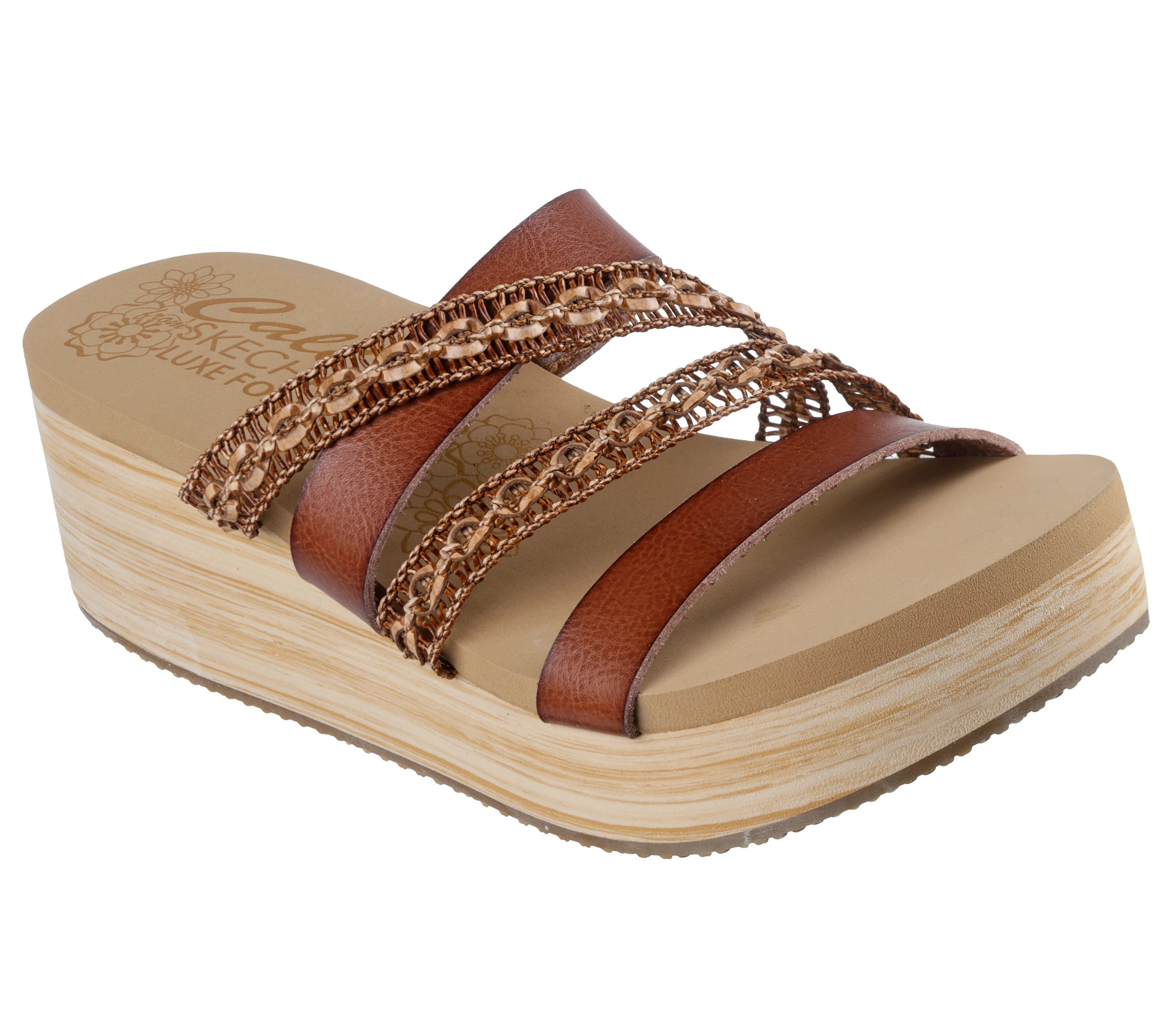 Skechers Women's Summers Platform Slide Sandal - Luggage 120073