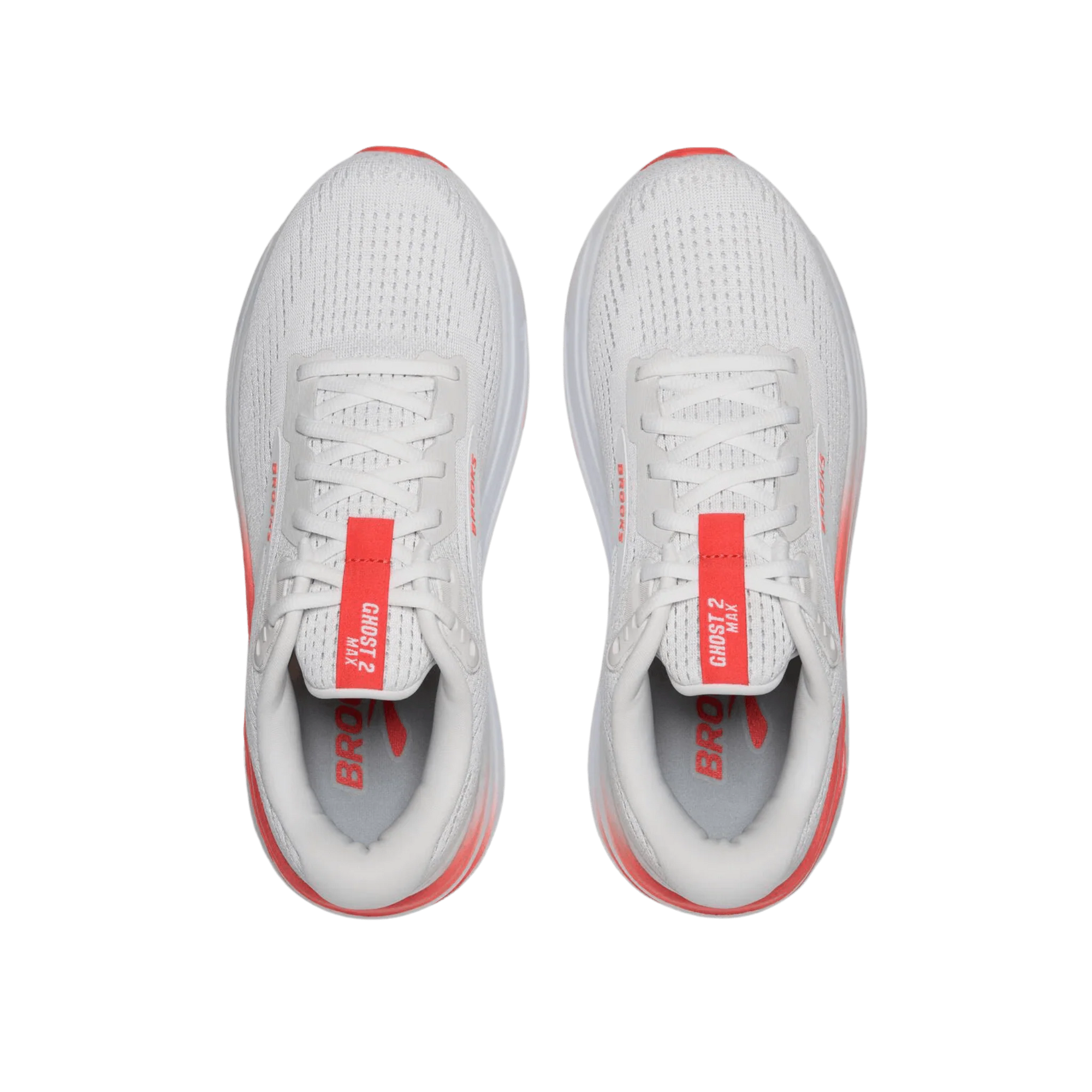 Brooks Women's Ghost Max 2 Running Shoe - White/Hot Coral 1204201B174