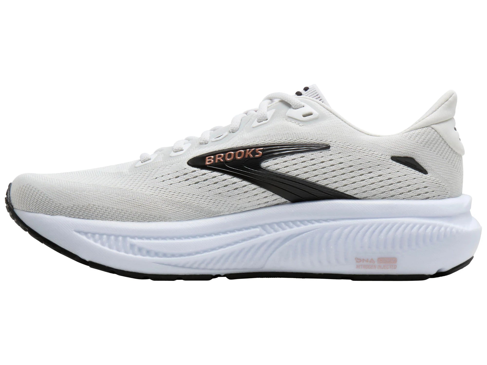 Brooks Women's Ghost 18 Running Shoe - White/Black/Rose Gold