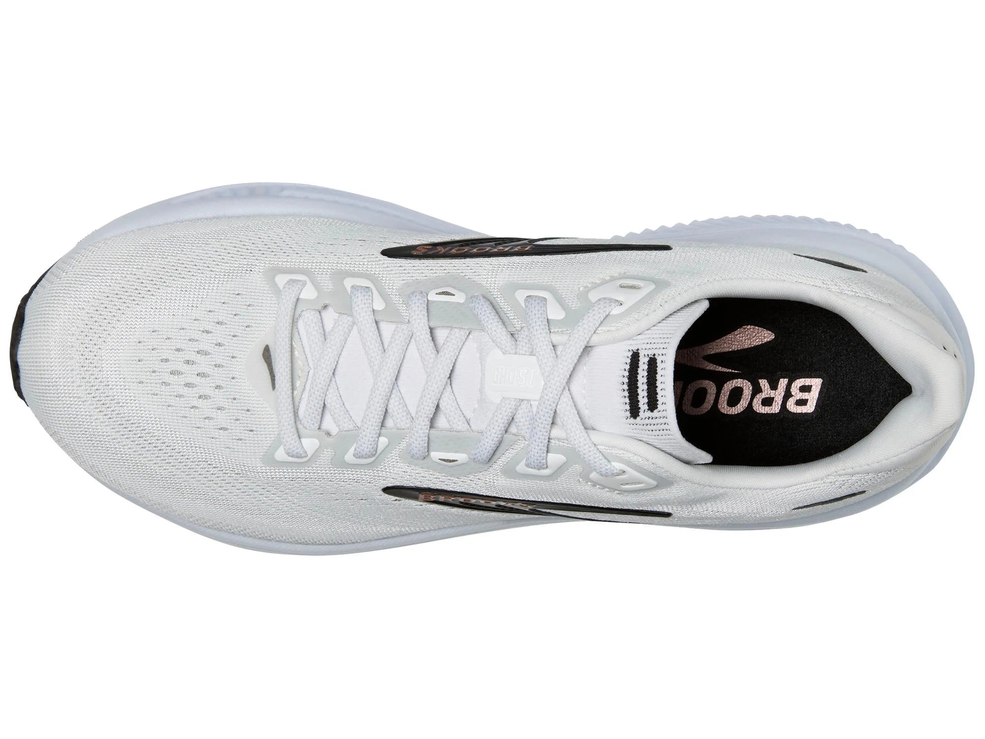 Brooks Women's Ghost 18 Running Shoe - White/Black/Rose Gold