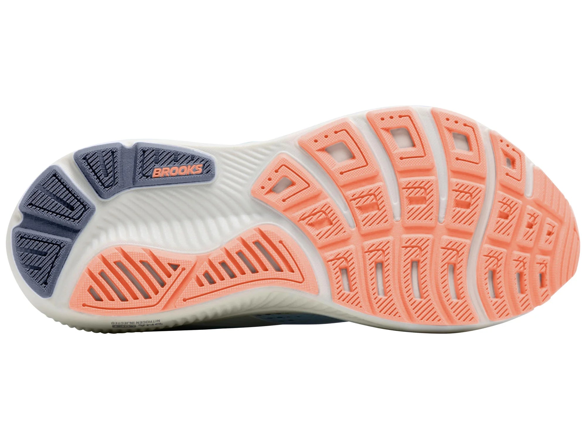 Brooks Women's Ghost 18 Running Shoe - Star White/Cyber Peach/Grey