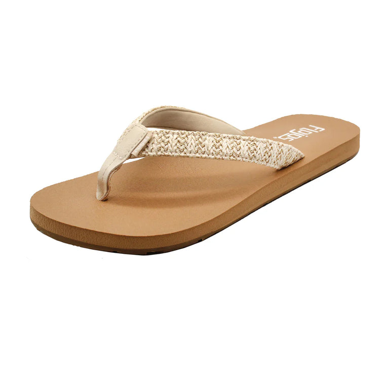 Flojos Women's Juno Weave Sandal - Ivory Metalic 129-IVMT